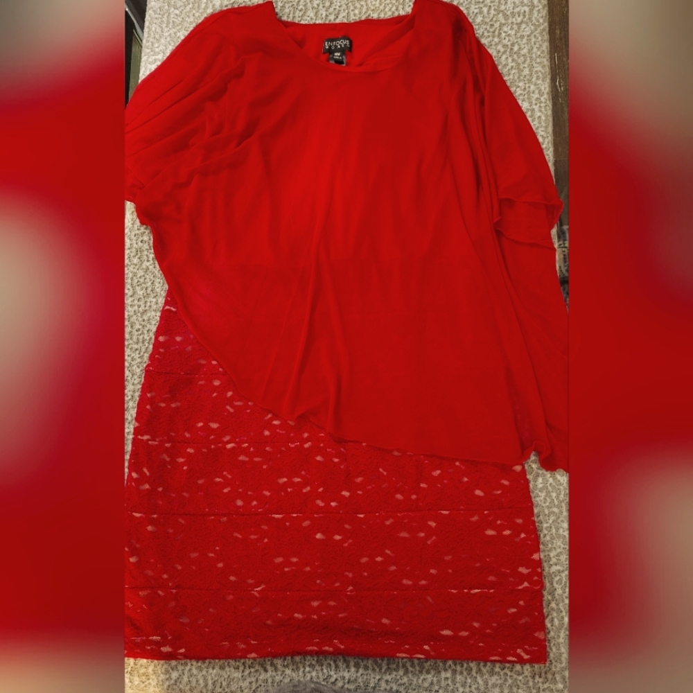 Enfocus Dress with Asymmetrical Coverup Size 16W